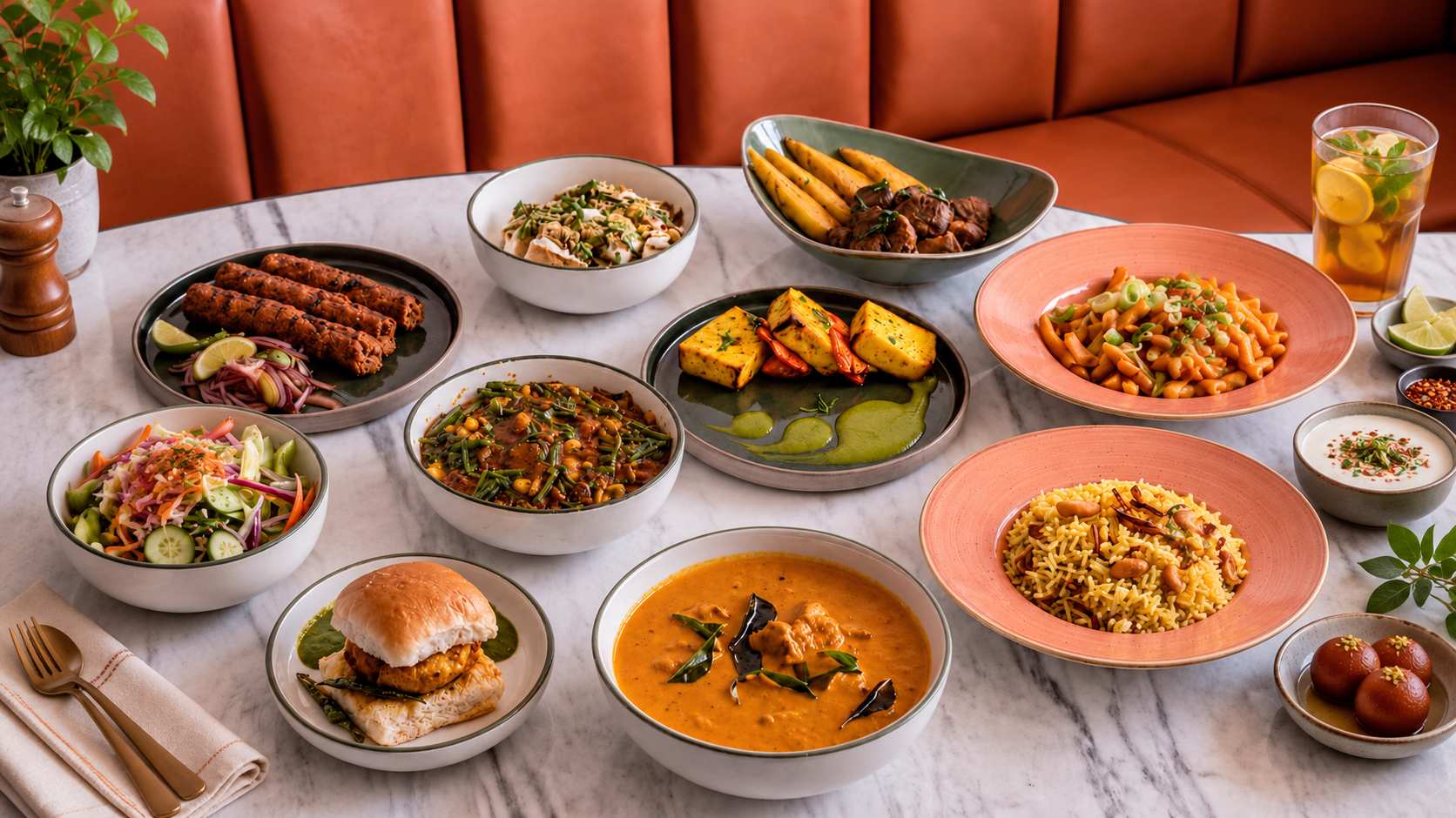 Full spread of Elaichai dishes